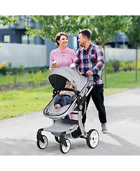 2-in-1 Baby Stroller High Landscape Infant Stroller w/ Reversible Seat
