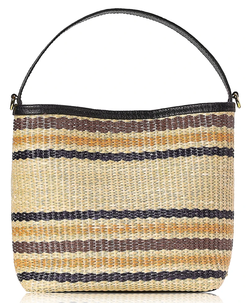 GiGi New York Tate Raffia Small Bucket Handbag