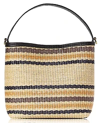 GiGi New York Tate Raffia Small Bucket Handbag