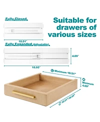 Sorbus Clear Expandable Drawer Divider Organizers for Clothes Kitchen Utensils Office Supplies and Tool Storage