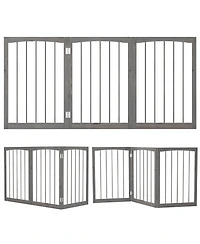 Cozito 30 in Tall Wooden Pet Fence for Cats, Small and Medium Dogs