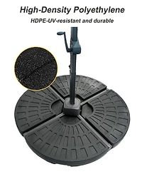 gaomon Heavy Duty Fillable Patio Umbrella Base Stand, 4-Piece Cantilever Offset Umbrella Weight Base for Outdoor Garden Backyard
