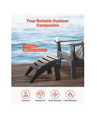 Cozito Adirondack Ottoman, 18.7 x 19.7 x 13 inches Hdpe Folding Patio Foot Rest