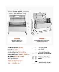 Cozito Rotisserie Grill, 38W Stainless Steel Spit Roaster with Wheels