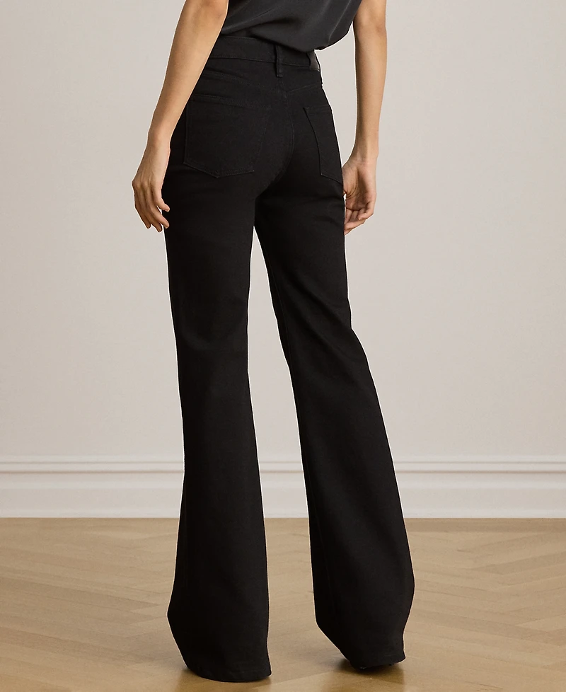 Lauren Ralph Petite Lace-Up High-Rise Flare Jeans