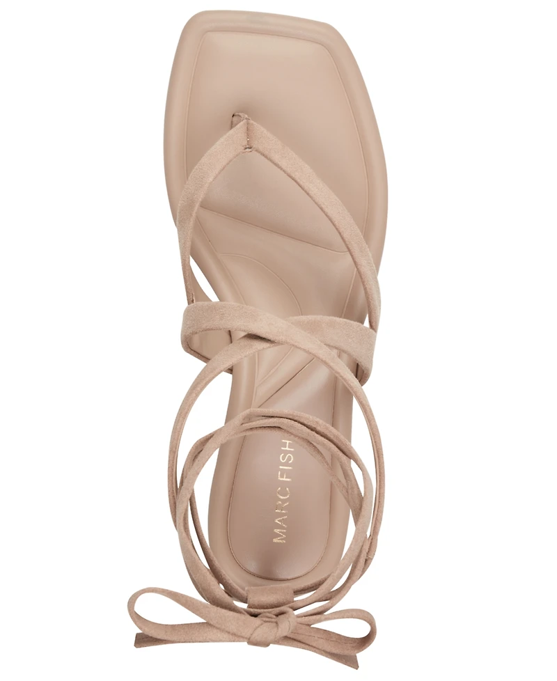 Marc Fisher Women's Yoyo Strappy Ankle Wrap Kitten Heel Sandals
