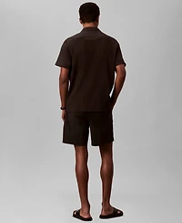 Calvin Klein Men's Straight Seersucker Elastic 7" Shorts