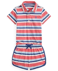 Polo Ralph Lauren Baby Boys' Striped Cotton Jersey Shirt and Shorts, 2-Piece Set