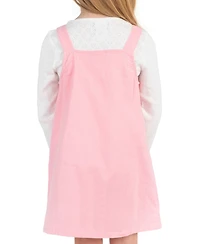 Rare Editions Girls' 2T-6x Long-Sleeve Top, Pink Heart Jumper and Handbag, 3-Piece Set