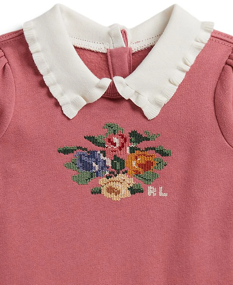Polo Ralph Lauren Baby Girls' Floral Fleece Sweatshirt and Skirt, 2-Piece Set