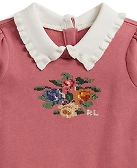 Polo Ralph Lauren Baby Girls' Floral Fleece Sweatshirt and Skirt, 2-Piece Set