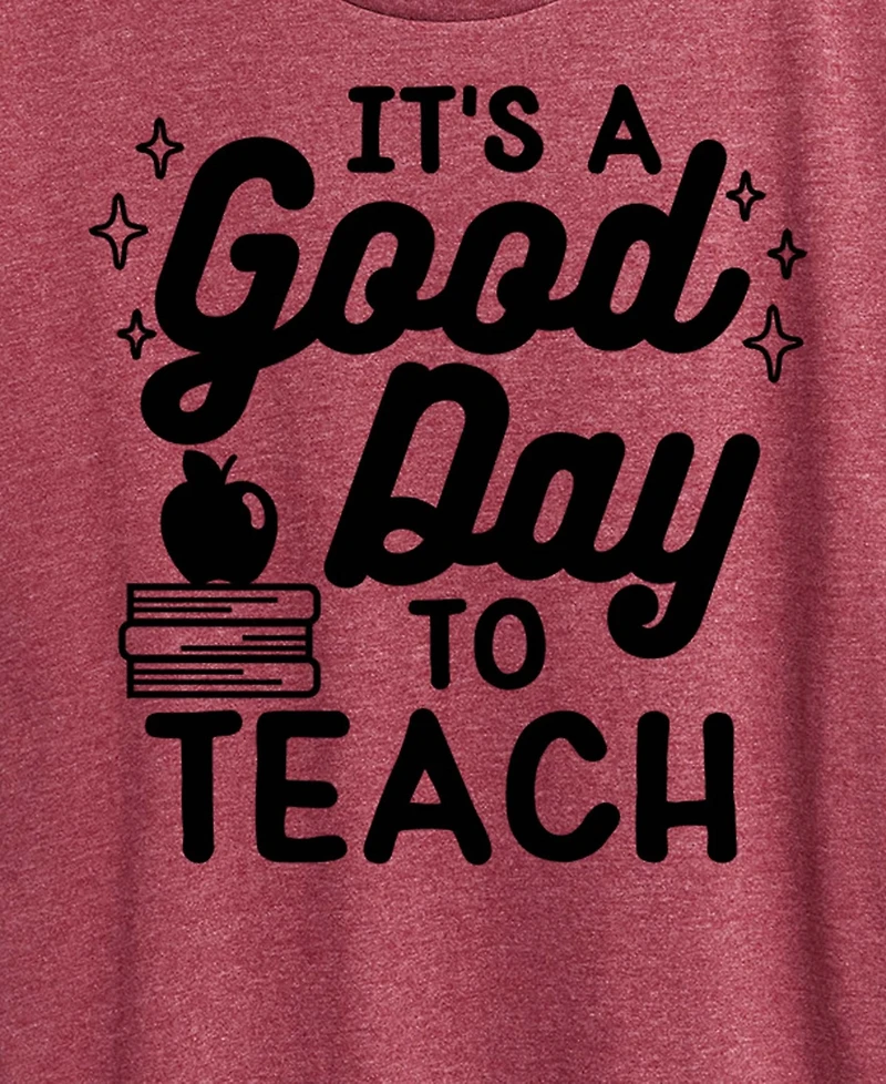 Hybrid Apparel Plus Instant Message Its Good Day to Teach Graphic T-Shirt