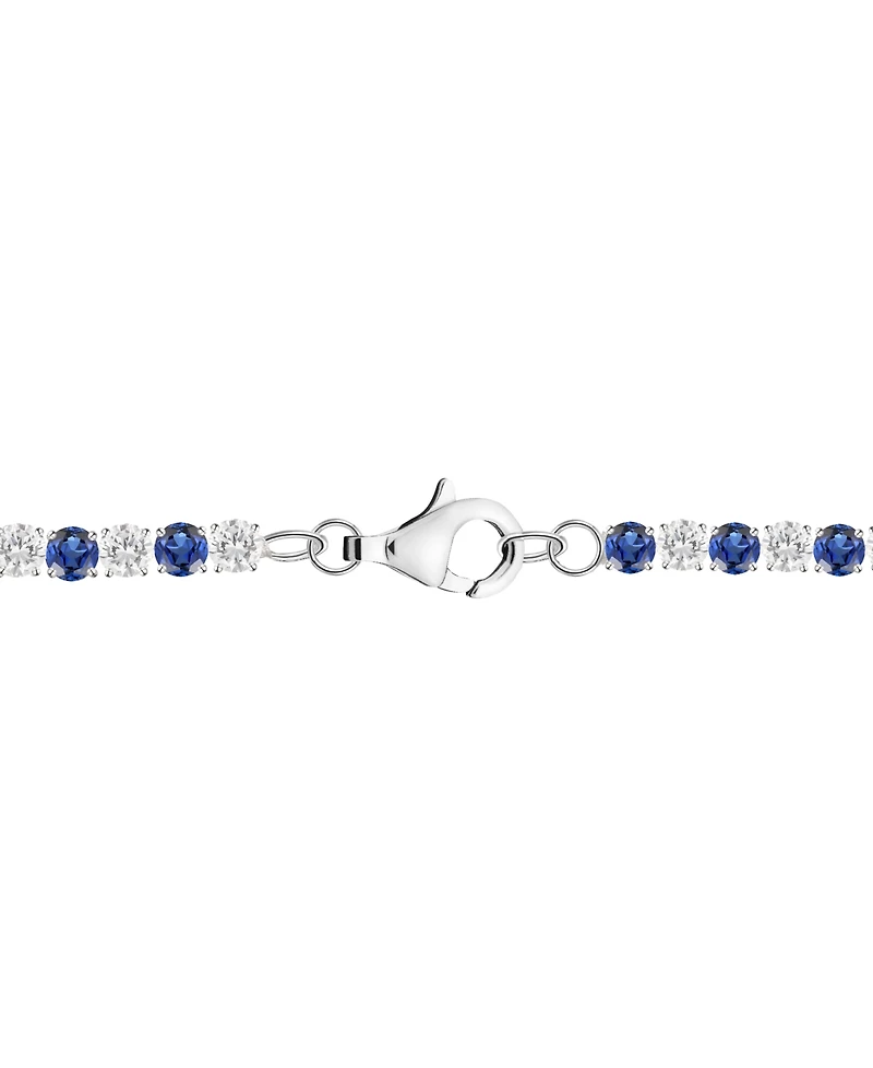 Macy's Lab-Grown Blue Sapphire (3-1/6 ct. t.w.) and White Bracelet Sterling Silver (Also Available Multi-Sto