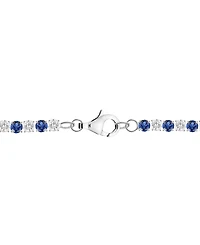 Macy's Lab-Grown Blue Sapphire (3-1/6 ct. t.w.) and White Bracelet Sterling Silver (Also Available Multi-Sto