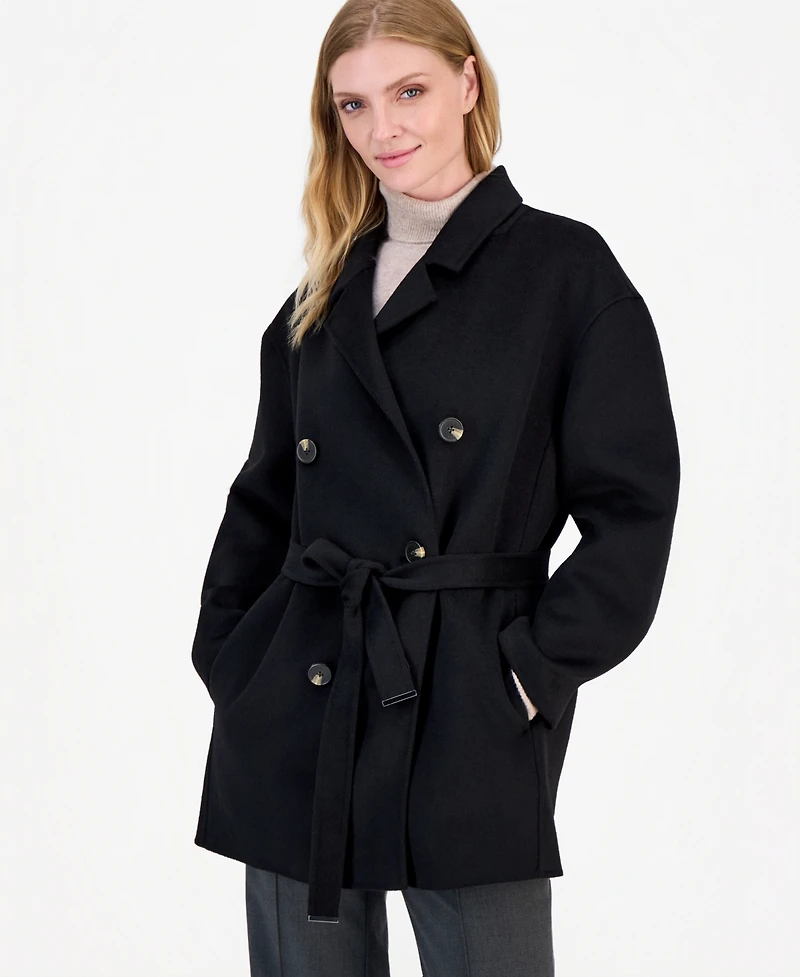 Tahari Women's Double-Faced Belted Coat