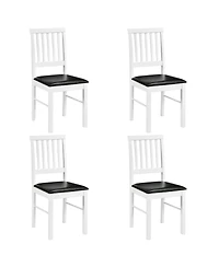 Gymax Dining Chairs Set of 4 With Hollowed Backrest Padded Seat and Rubber Wood Legs