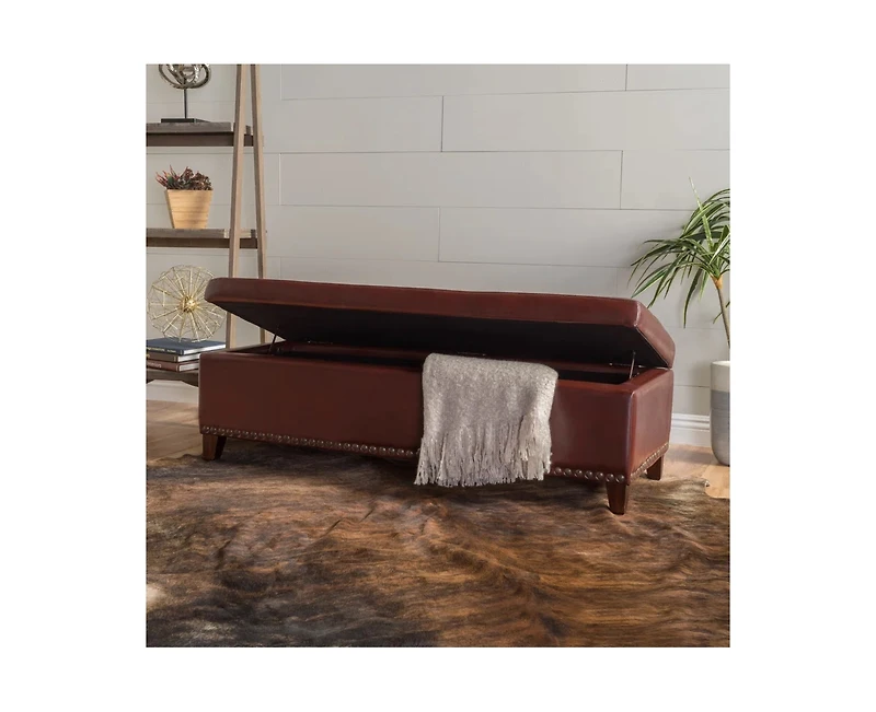 Flynama 51 Inch Large Storage Ottoman Bench Tufted with Hinged Lid for Living Room Bedroom Modern Footrest