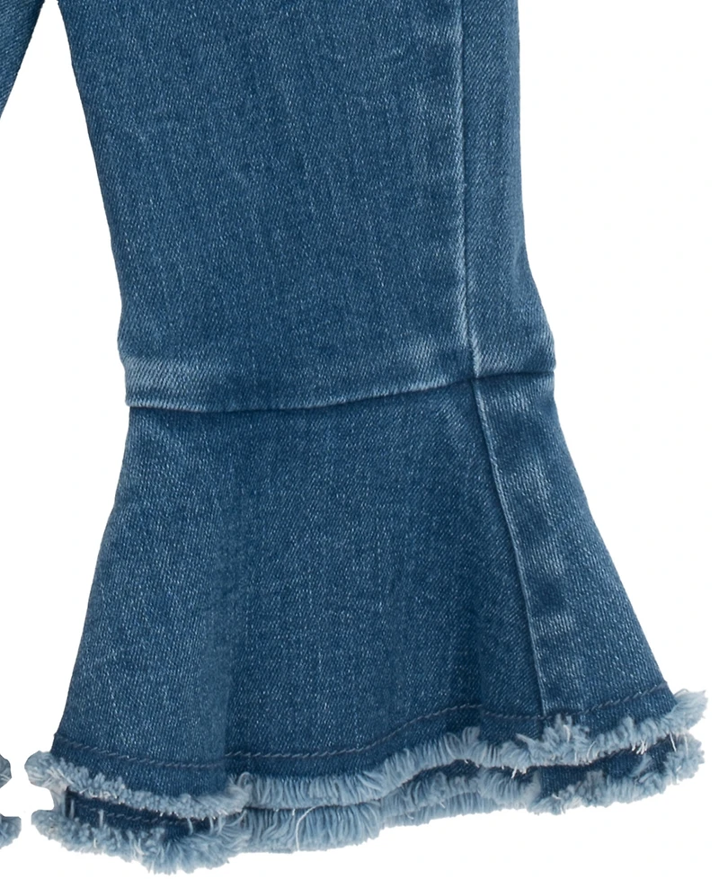 Rare Editions Baby Girls' Short-Sleeve Sweater and Denim Pant, 2-Piece Set