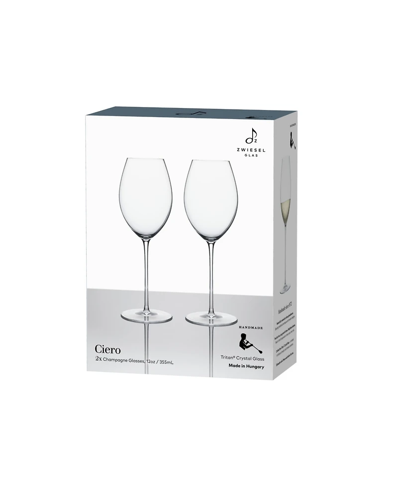 Zwiesel Glas Ciero Handmade Champagne Glasses, Set of 2