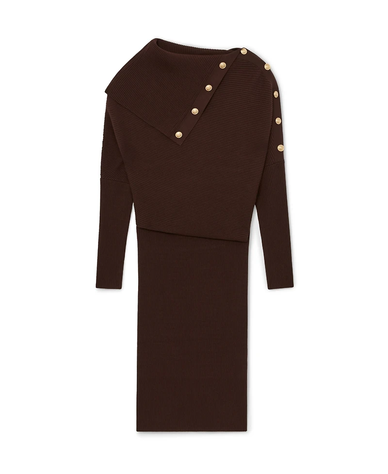 Reiss Women's Draped Off-Shoulder Rib-Knit Dress