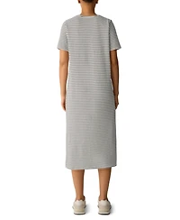 Eileen Fisher Women's Round Neck Short-Sleeve Midi Dress, Regular and Plus