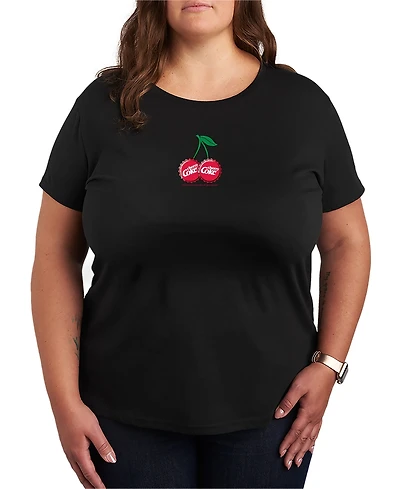 Hybrid Apparel Plus Cherry Coke Bottle Cap Cherries Graphic T-Shirt