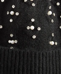 I.n.c. International Concepts Women's Imitation-Pearl Cable-Knit Beanie, Macy's Exclusive