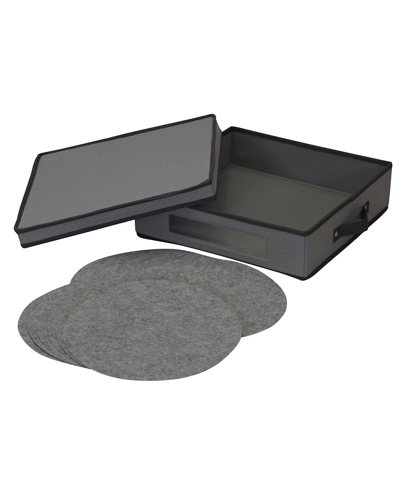 Household Essentials Charger Plate Storage Box, Windowed Clear Front Panel