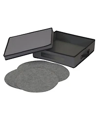 Household Essentials Charger Plate Storage Box, Windowed Clear Front Panel