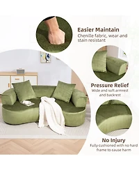 Dyhome 79" Modern Upholstered Sofa, Curved Loveseat Cloud Couch For Small Spaces