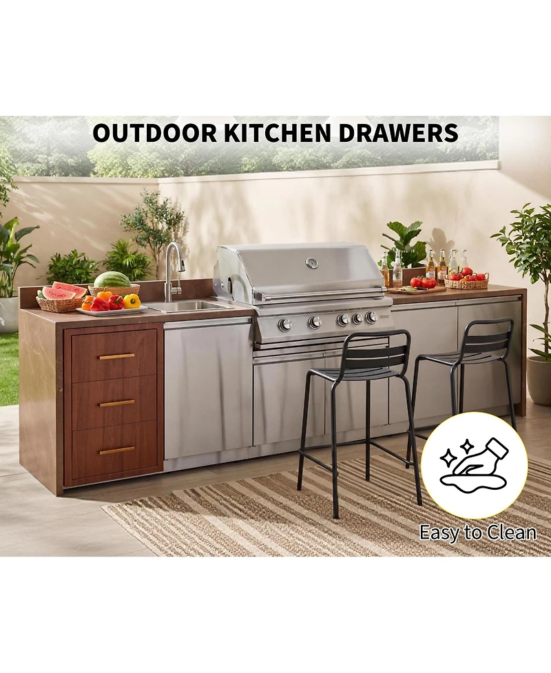 gaomon Outdoor Stainless Steel Kitchen Drawers for Kitchen Island, Patio Grill Station