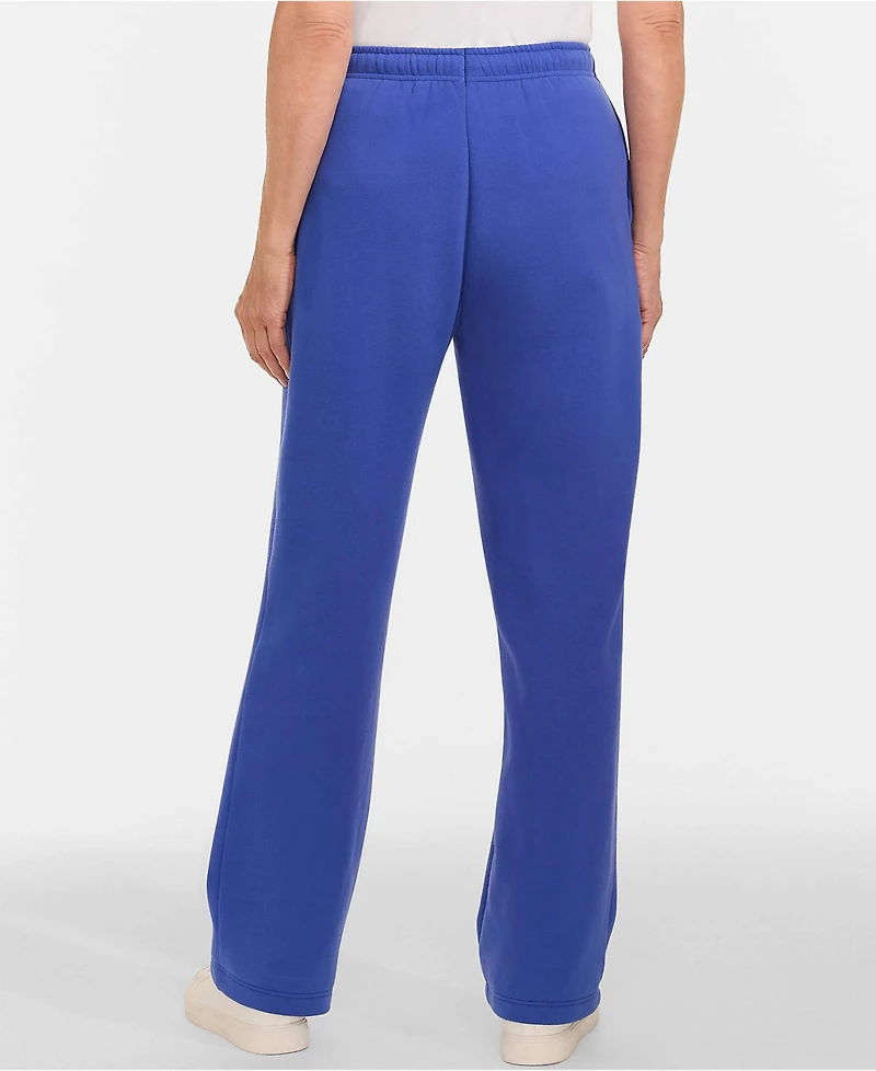 Lands' End Women's Petite Serious Sweats High Rise Relaxed Straight Leg Pants - Set Bottom