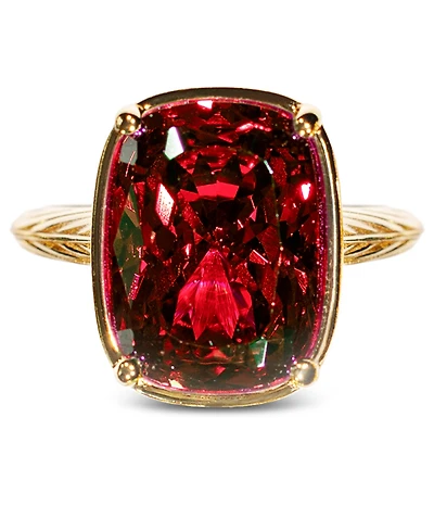 Sterling Forever Elongated Cushion Garnet Cubic Zirconia Cocktail Ring