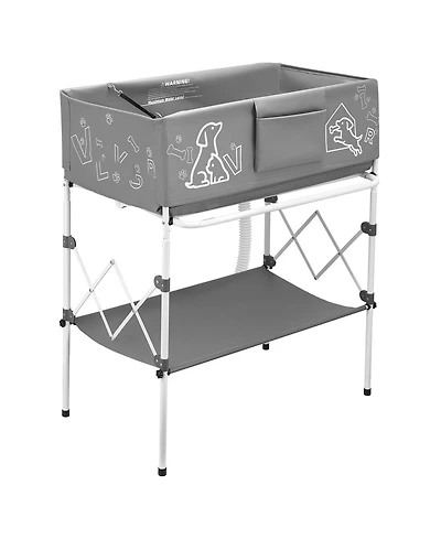 Cozito Elevated Collapsible Dog Bathtub 100 L Pet Grooming Wash Station with Drain Hose