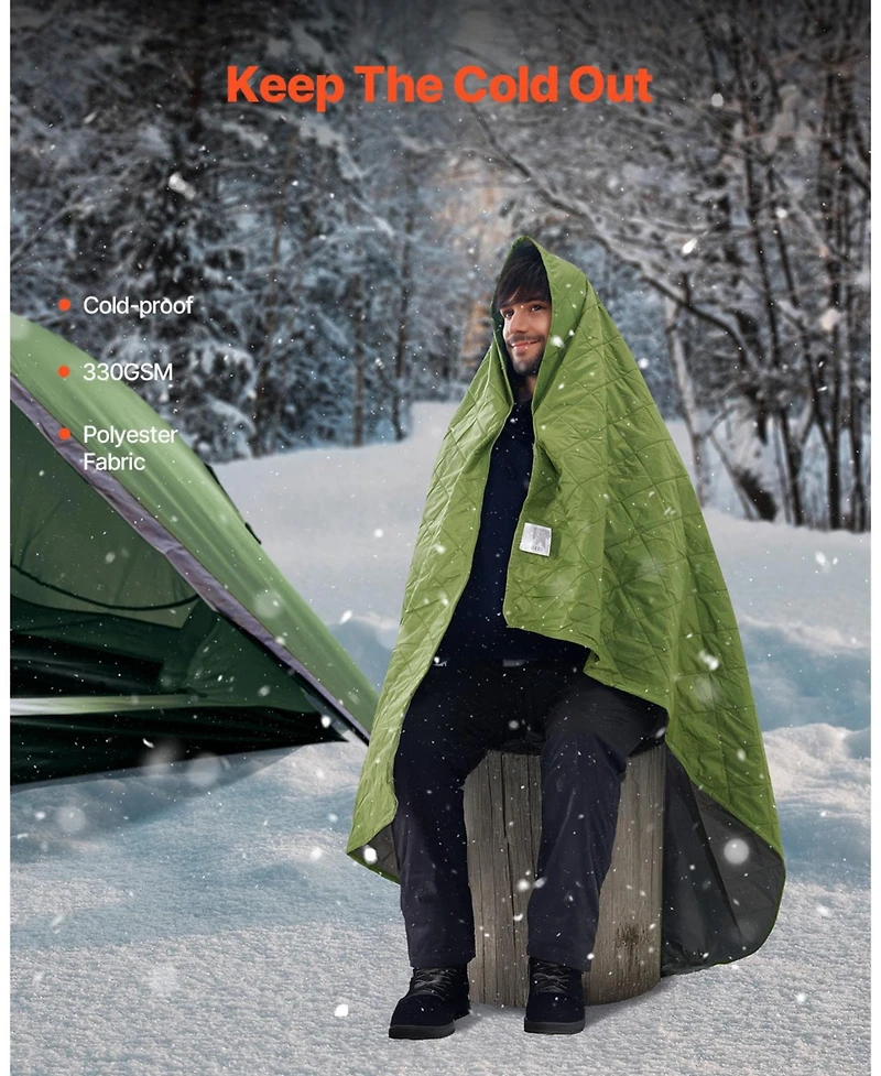 Cozito Camping Blanket, 82 x 55 inches 330 Gsm Polyester Fleece Stadium Blanket