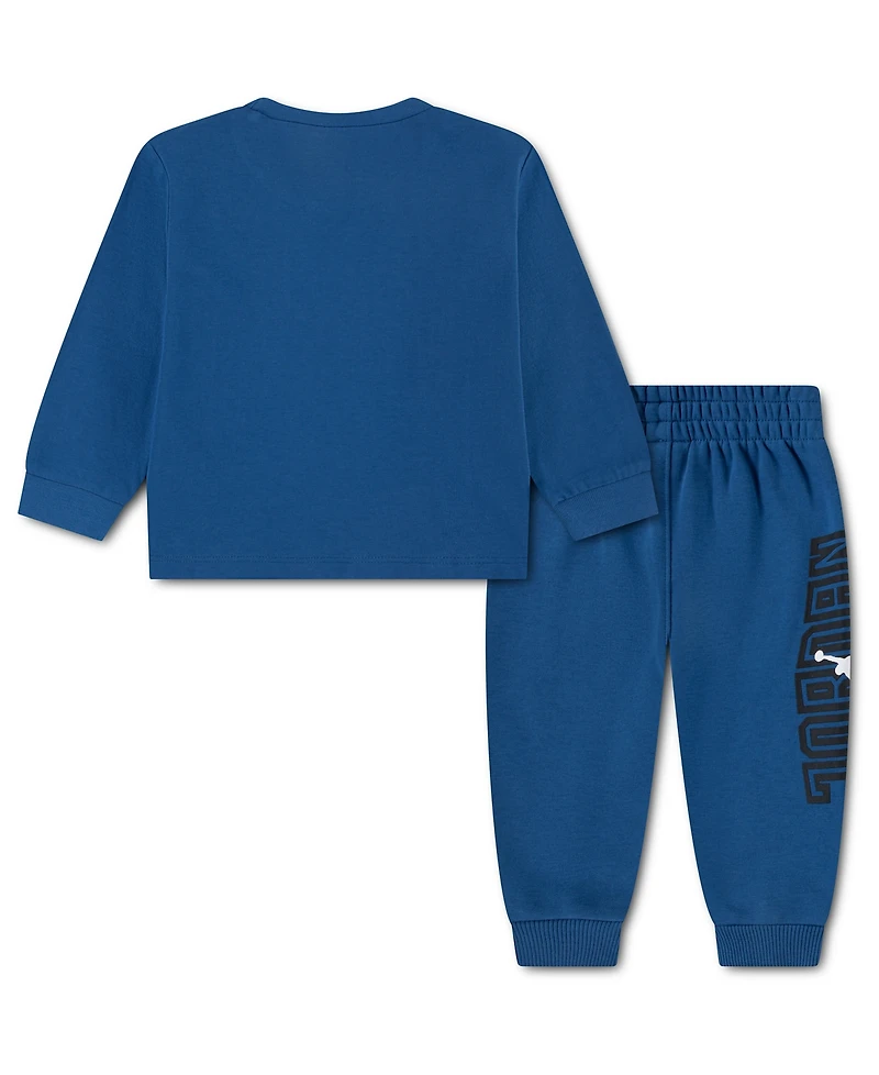 Jordan Baby Boys' Logo Long-Sleeve Top and Jogger Pants, 2-Piece Set