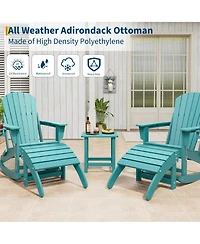 GarveeLife Set of 4 Weather-Resistant Hdpe Adirondack Ottoman Footrest for Adirondack Chair