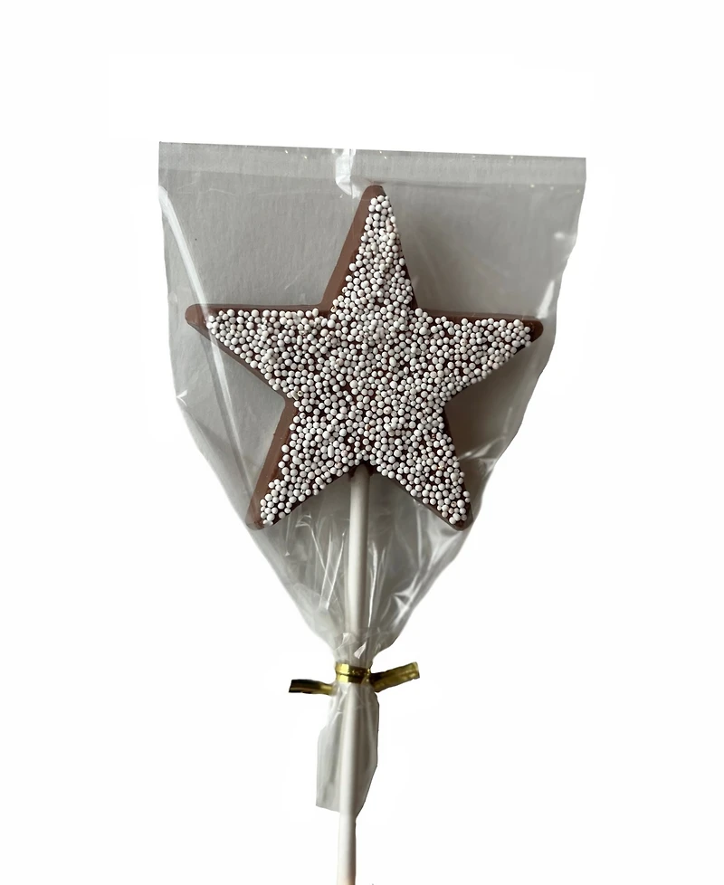 Betsy Ann Chocolates Fourth of July Festive Decorated Chocolate Star Lollipop, 6 Pack