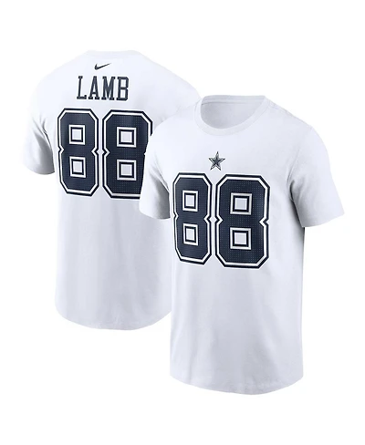Nike Men's CeeDee Lamb White Dallas Cowboys Player Name Number T-Shirt