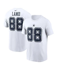 Nike Men's CeeDee Lamb White Dallas Cowboys Player Name Number T-Shirt