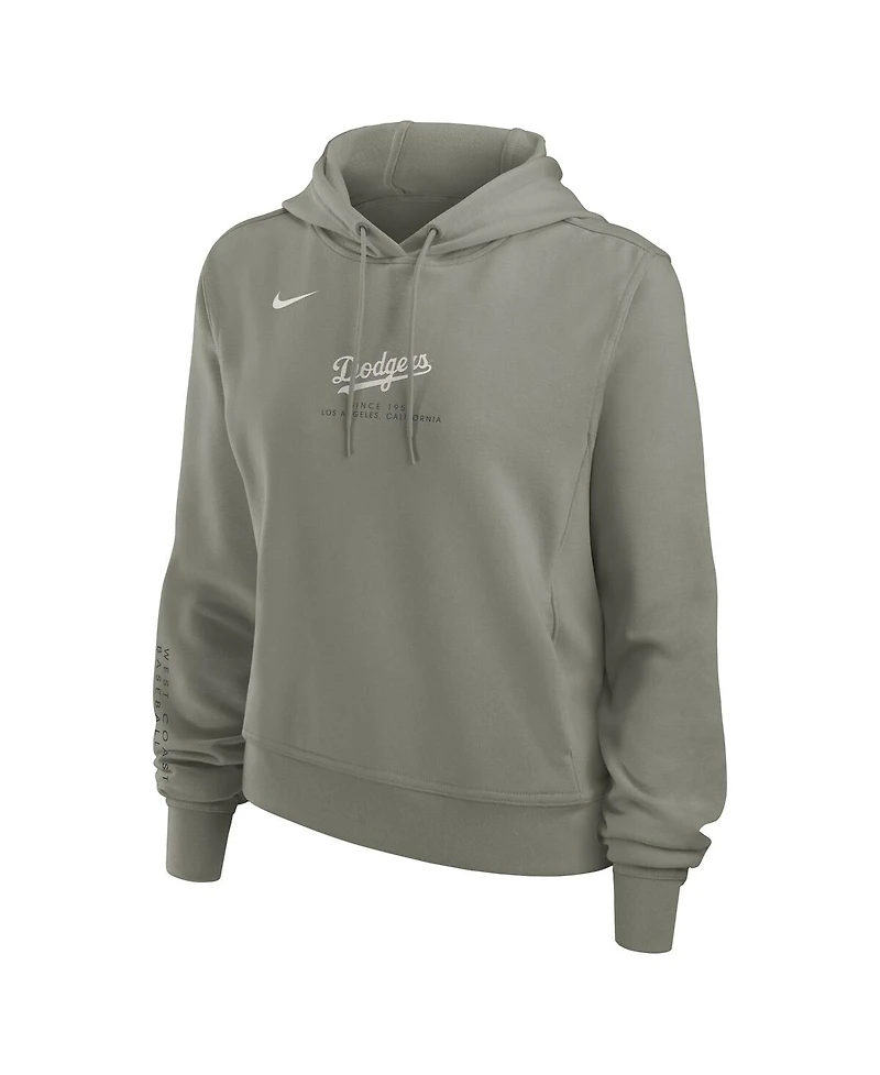 Nike Women's Olive Los Angeles Dodgers One Tri-Blend Dri-fit Hoodie