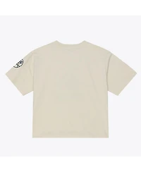 Mitchell Ness Women's Cream New York Yankees Cooperstown Yacht Rock Boxy Cropped T-Shirt