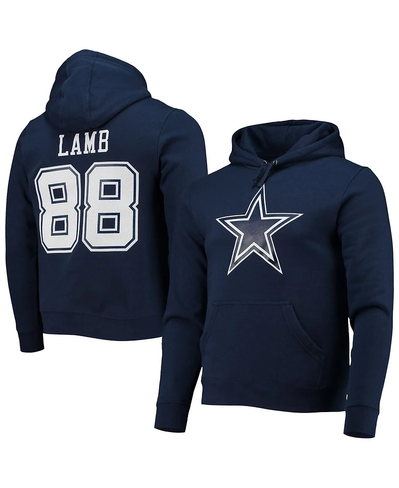 Fanatics Men's CeeDee Lamb Navy Dallas Cowboys Big Tall Fleece Name Number Pullover Hoodie
