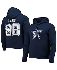 Fanatics Men's CeeDee Lamb Navy Dallas Cowboys Big Tall Fleece Name Number Pullover Hoodie