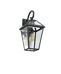 Busdays 21 Inch H 1 Pack Outdoor Wall Lantern Light Modern Metal and Glass Sconce for Porch Patio Garden Lighting No Bulb