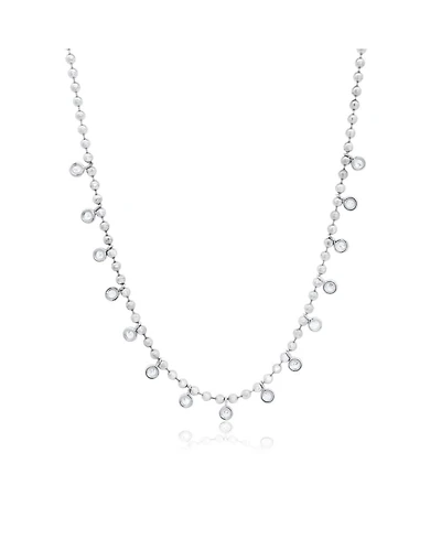 The Lovery Beaded Cz Dangle Necklace Sterling Silver