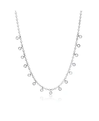 The Lovery Beaded Cz Dangle Necklace Sterling Silver