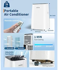 Xo 14,000 Btu Portable Air Conditioner with Fast Cool, Air Purification, Child Lock, Cools Up to 750 Sq. Ft.
