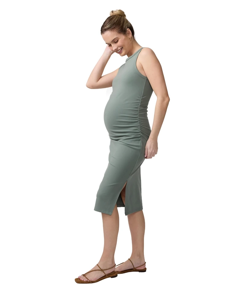 Ingrid + Isabel Maternity Sleeveless Ruched Body Con Dress