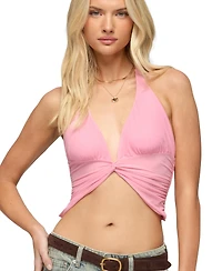 Edikted Women's Alani Twisted Cropped Halter Top